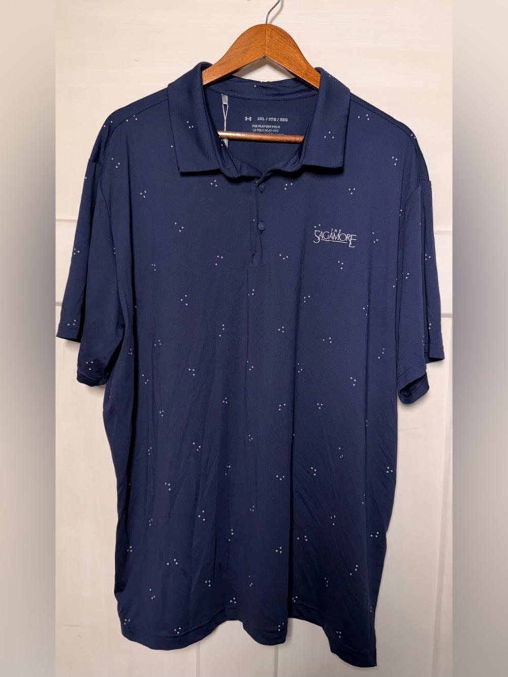 Under Armour Men’s Navy Blue Polo with Sagamore Logo